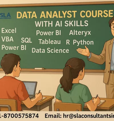 2026 Best Institute, Data Analytics Course in Delhi (5-6 Months), Redesign Job with AI Skills, by SLA Consultants Delhi, India,